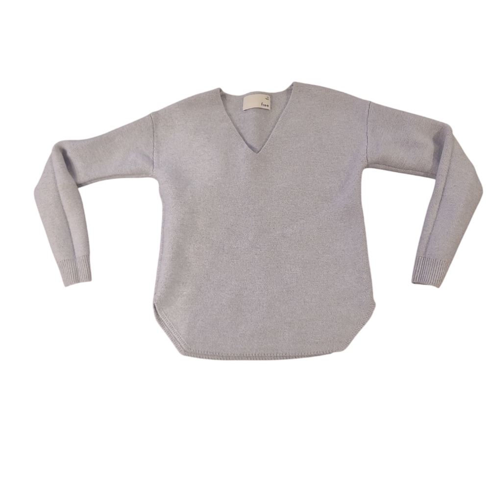 Wilfred Free Aritzia XS V-Neck Sweater Womens Gray NWOT 100% Merino Wool
